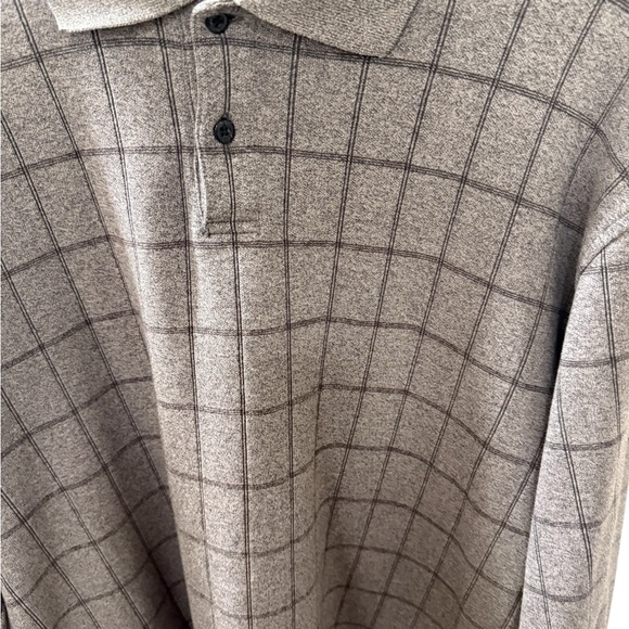 Arrow XL Long Sleeve 2 Button Soft Brushed Gray Black Cotton Blend Midweight - Picture 4 of 5